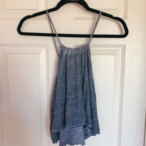 blue cropped tank